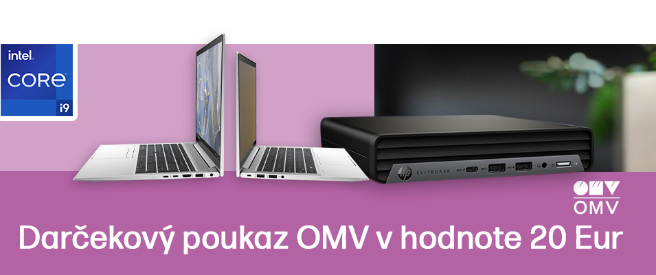 Získajte poukážku OMV v hodnote 20 eur za nákup notebookov a desktopov HP s procesormi Intel® Core™